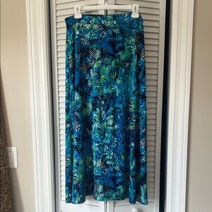 Jones Studio Vibrant Blue and Green Maxi Skirt